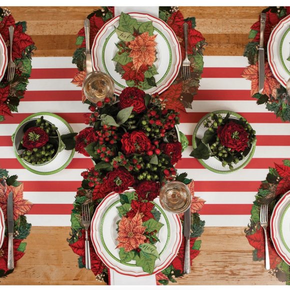 Hester & Cook "Poinsettia" Table Accents set of 2 packages "NWT - Picture 3 of 8